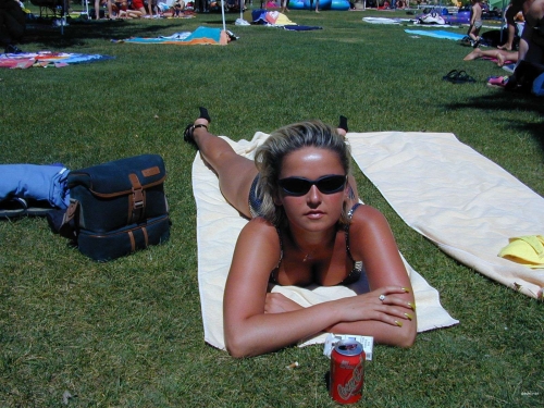 Hot Busty Blonde Vacation Boobs - Explicit Amateur Relaxation Pic