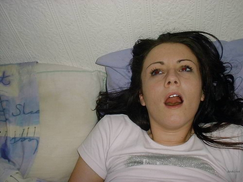 Explicit Amateur Brunette Blowjob and Pussy Masturbation: Hardcore Porn Photo