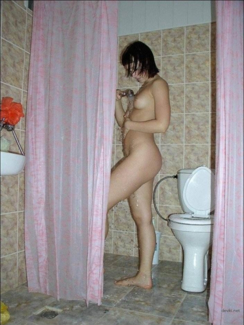 Sizzling Hot Amateur Brunette Babe Showering - Explicit Nude Photo