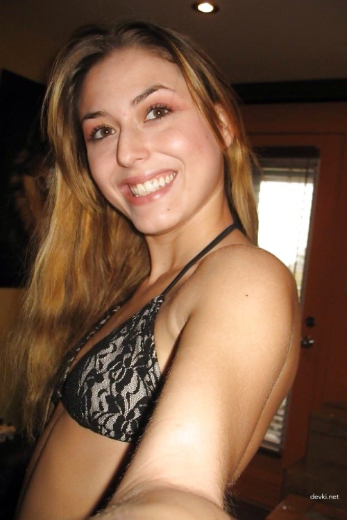 Explicit Amateur Nude Selfie: Small Boob Girl Takes Explicit Photos