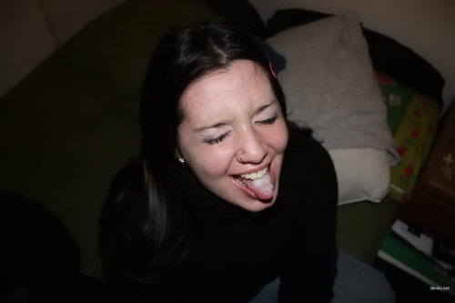 Amateur Girl Covered in Hot Facial Cumshot - Explicit Facial Cum Porn Pic